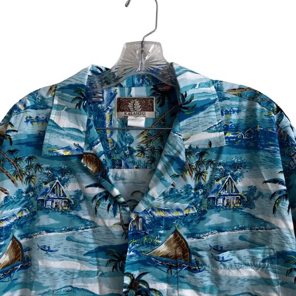 Kalaheo Men's Hawaiian Shirt Size XL Graphic Made in USA 100% Rayon Camp - Picture 4 of 9